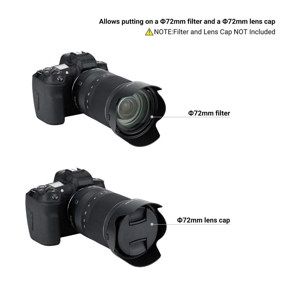 JJC Reversible Lens Hood for Canon Compatible RF IS USM Compatible with Canon EOS and Ra EW-78F 24-240mm F4-6.3 Lens, R5, R6, RP, R,