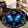 1pc Butterfly Mandala Design Office Round Rug, Carpet for Office, Gaming, Lightweight Round Floor Mat yy260208071