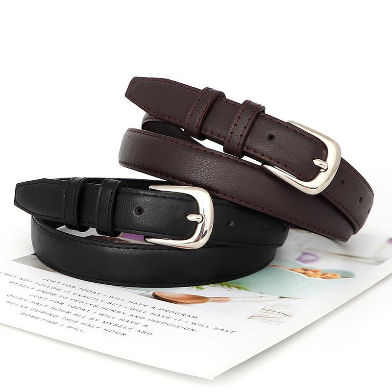 Minimalist Pu Leather Belt For Women With Alloy Buckle For Office And Casual Wear