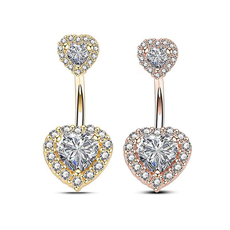 Кольцо в форме сердца для пупка, пирсинг пупка, ювелирные изделия из нержавеющей стали для пирсинга живота