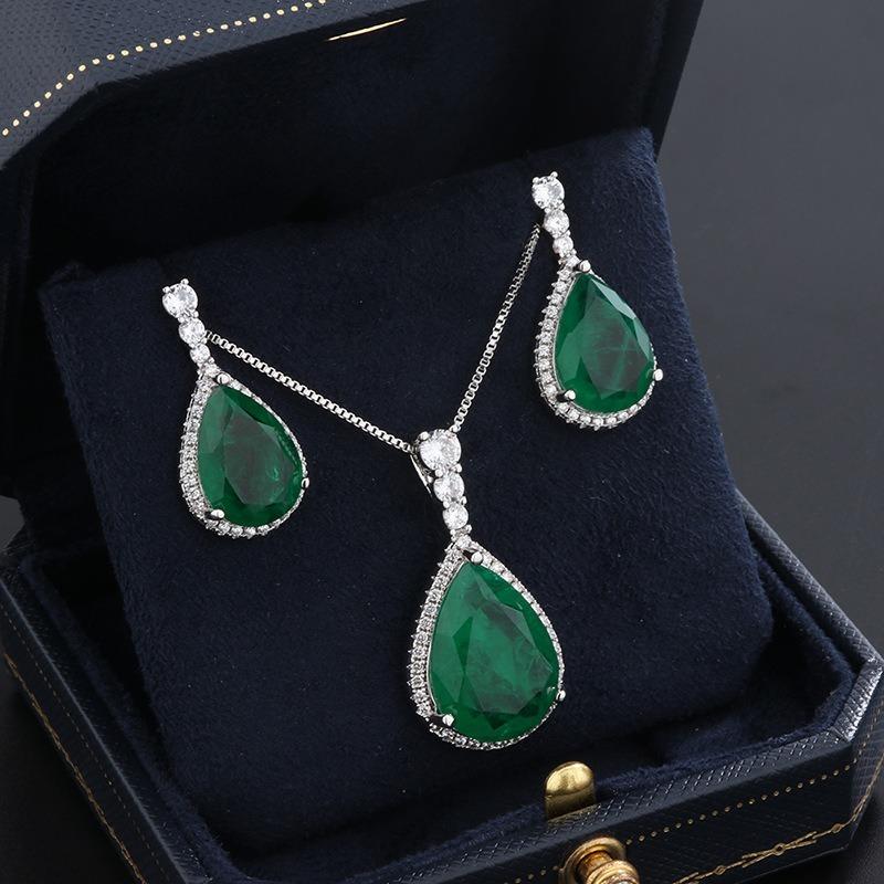 Sace Gems Классические кольца из медного сплава с цирконием, серьги, кулон, ожерелье, комплекты ювелирных изделий, подарки для свадебной вечеринки