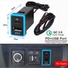 Quick Charge PD QC3.0 Dual USB Socket Phone Charger LED Display Fast Charging Type C Power Adapter 33x23mm 12-24V For Toyota