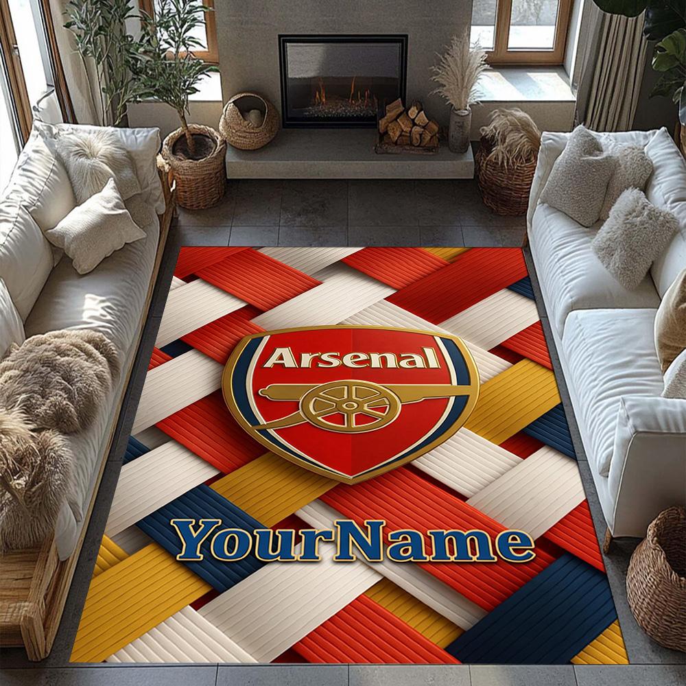 Arsenal Customizable Name Floor Rug Office Rug Suitable for Outdoor Dormitory Living Rooms Bedrooms Antislip Carpet Decorate Offices