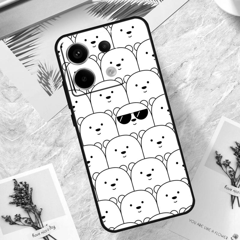 Cute Polar Bear Case For Redmi Note 12 9 10 11 13 Pro Plus 9S 10S 11S 12S Cover For Redmi 12 10C 12C 13C