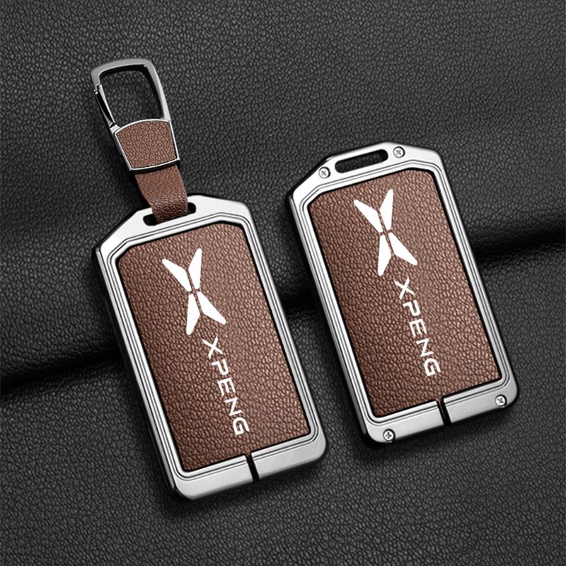 Car Zinc Alloy Leather NFC Card Key Case Cover for  Xpeng P7+ P5 G6 G7 G9 G31 2026 2025 2024 Auto Protector Keychain Accessories