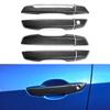 For Honda Civic 10th Gen 2016-2021 LHD 4Pcs Car Exterior Door Handle Moulding Cover Trim w/Keyless Entry Decor Glossy Black/Carbon Fiber