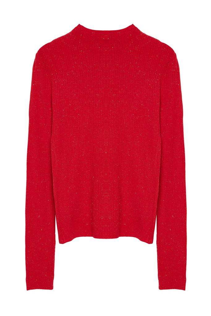 Женский свитер элегантного стиля зеленый из премиальной пряжи специальной пряжи со стойкой трикотажный свитер