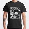 Summer Men Fashion Casual Short Sleeves Neon Genesis Evangelion Black Tees Oversized T-shirts