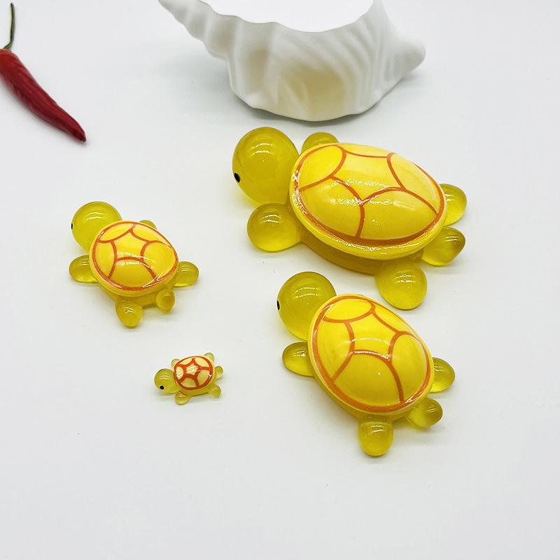 Mini Turtles Luminous Ornament Crafts Miniature Figures Tiny Turtles Micro Landscape Home Decoration Accessories Gifts