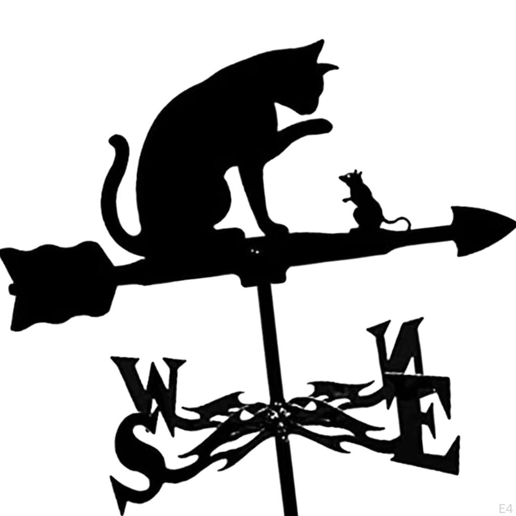 Черный флюгер из кованого железа, индикатор направления, сцена на ферме, классический флюгер для улицы