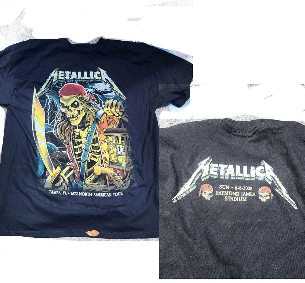 Metallica Тампа-Бэй Флорида Pop Up Shop 2025 8 июня Репринт Унисекс Футболка