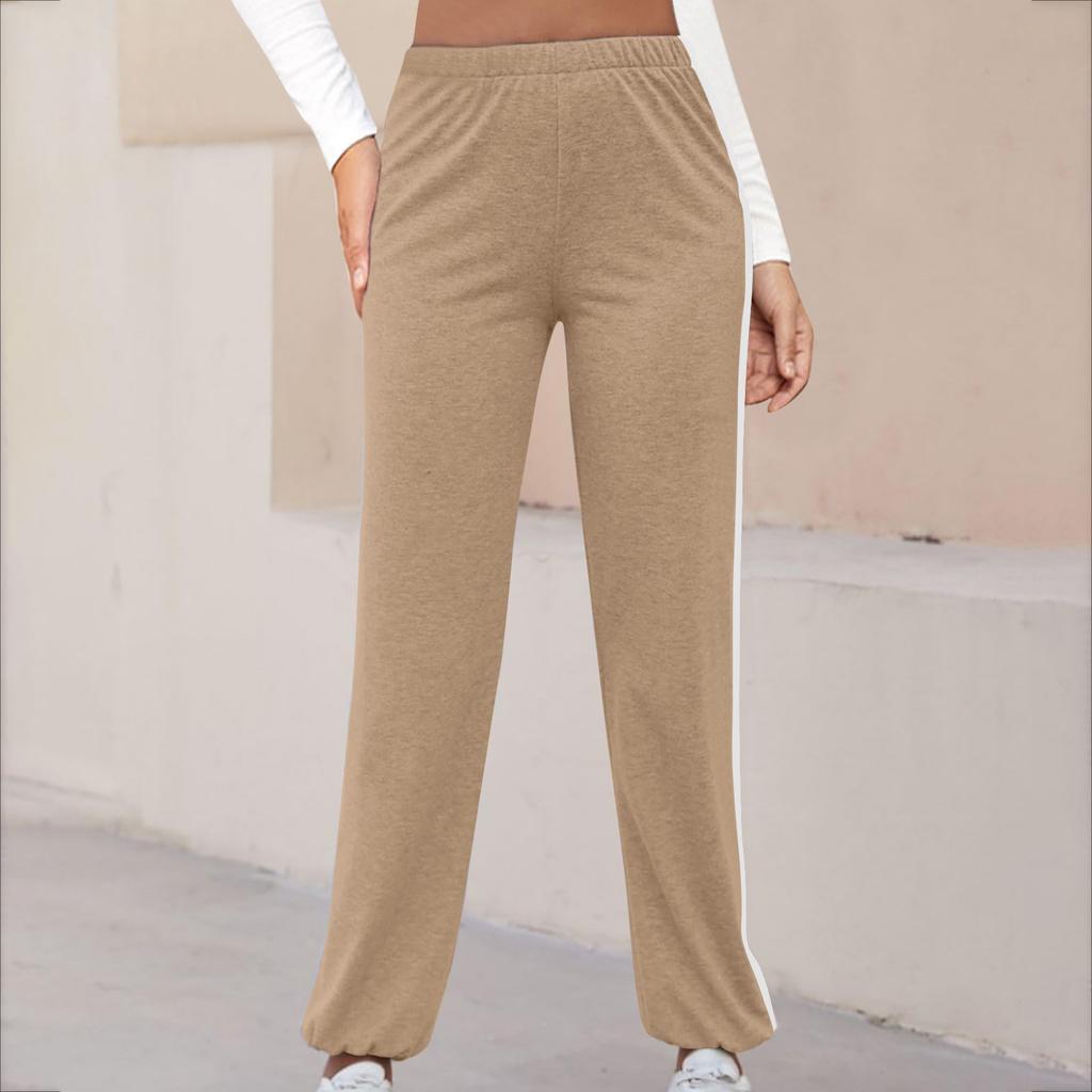 Женские летние новые однотонные повседневные спортивные штаны с высокой талией и свободным поясом, брюки с капюшоном и поясом