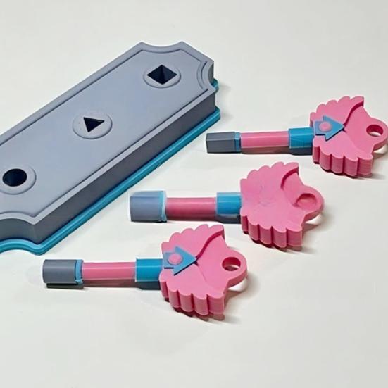 3D-печатное украшение для ключей с подставкой, вдохновленное корейской игровой драмой, круглые квадратные треугольные отверстия, украшение для ключей