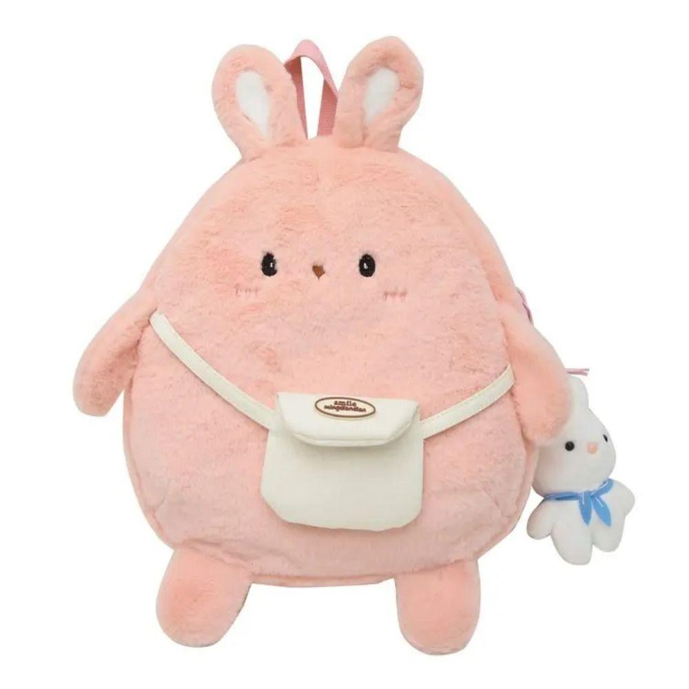 Plush Stuffed Plush Rabbit Backpack Large Capacity Plush Book Bag Bunny Crossbody Bag Girls