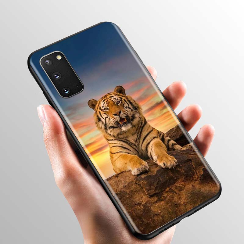Мягкий чехол для Samsung Galaxy S21 S20 FE S10E S10 Lite S9 S8 S20 Plus Ultra 5G, противоударный чехол для телефона с изображением животного тигра
