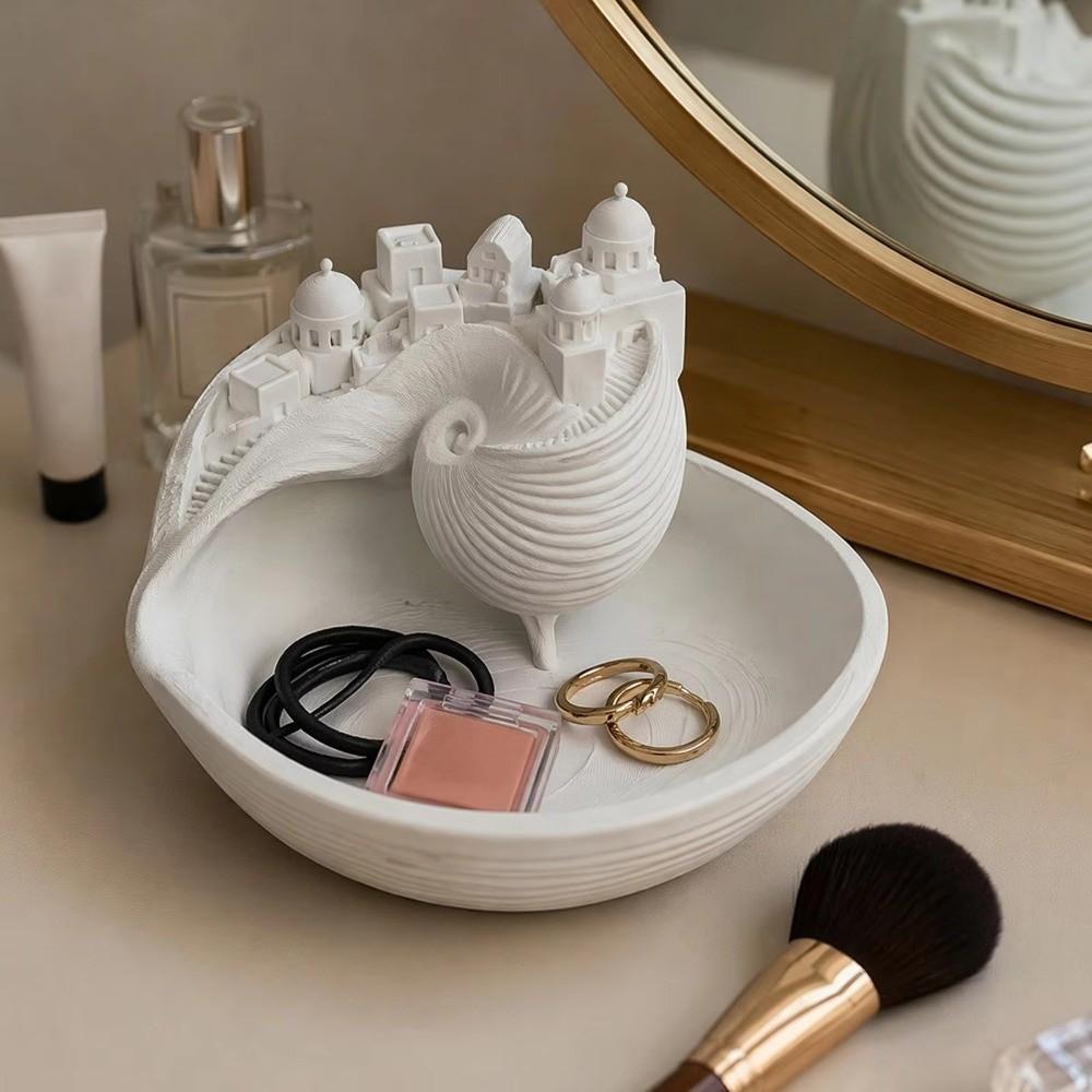 3D Printed Coastal Style Key Tray Conch Shell Shape Conch Shell Storage Box Entryway Table Decor