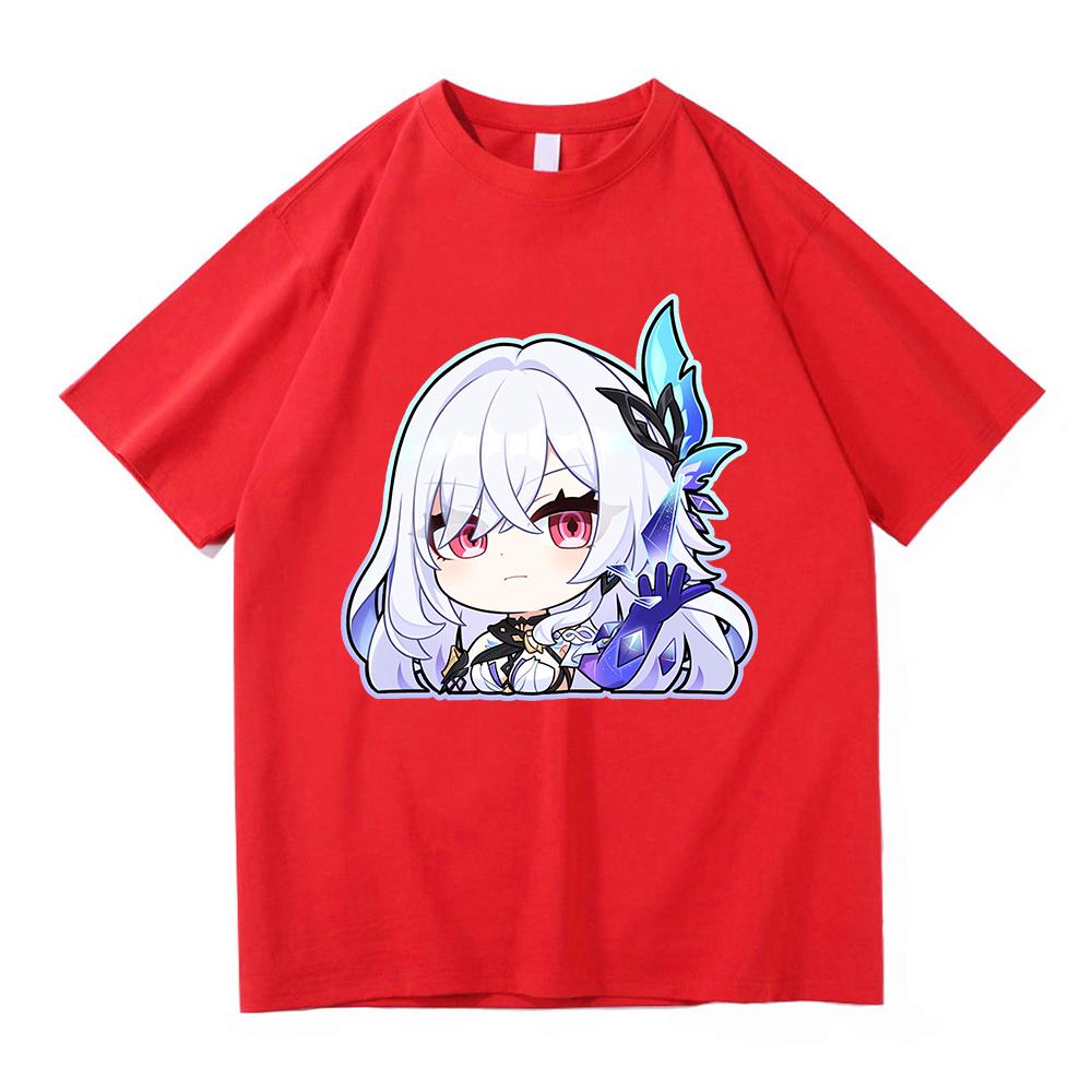 Футболка Genshin Impact Skirk Горячая Мода Мужская/Женская Эстетичная Смешная Милая Графическая Футболка Высокого Качества Повседневные Хлопковые Футболки