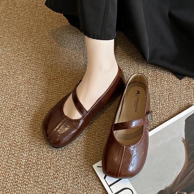 CRLAYDK Женские балетки мокасины ретро платье ПУ кожа ремешок слипоны лоферы для работы пенни платье для ходьбы женская повседневная обувь