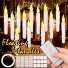 Floating LED Candles Flameless Taper Candles with Remote Flickering Hanging Electronic Candle for Halloween Christmas Tree Decor