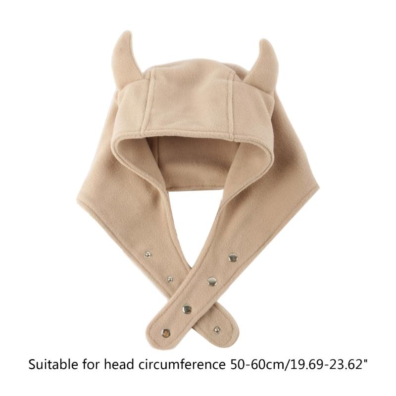 Однотонная шапка с защитой ушей, флисовая шапка, забавная шапка в форме воловьего рога, теплая пушистая зимняя флисовая шапка, подарки на день рождения для взрослых
