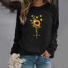 Fashion Sunflower Butterfly Trend Crew-neck Hoodie Autumn Printed Blazer Streetwear Streetwear Women Sweatshirt Clothes