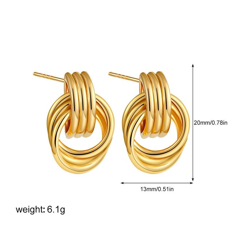 316 Titanium Steel Twisted Knot Earrings: Elegant Geometric Studs with European and American Flair