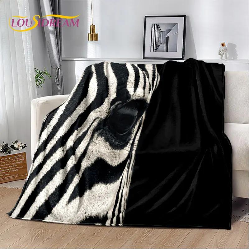 Wild Animal Zebra Soft Plush Blanket,Flannel Blanket Throw Blanket for Living Room Bedroom Bed Sofa Picnic Cover Bettdecke Kids