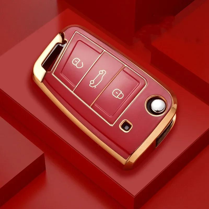 Чехол для дистанционного ключа из ТПУ для VW Volkswagen Golf 7 MK7 Tiguan MK2 для SEAT Ateca Leon FR 2 Ibiza для Skoda Octavia A7