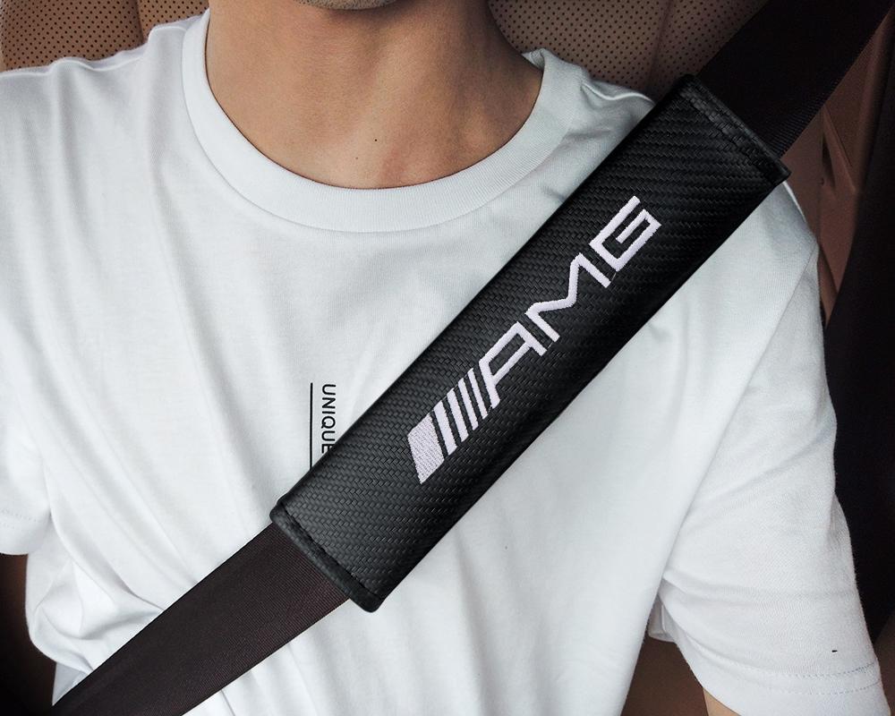 EKR2 Car Seat Belt Cushion Strap Shoulder Protector Pad Mat For Mercedes Benz AMG A B C E G CLASS CLA W211 W203 W204 W210 W124 W205