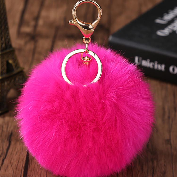Осенне-зимний брелок с имитацией меха кролика выдры, модная женская сумка, подвеска, плюшевый автомобильный брелок-шарм
