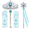 Princess Elsa Cosplay Accessories Gloves Wand Crown Jewelry Set Elsa Wig Braid For Snow Queen Princess Dress Clothes Cosplay