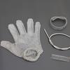 316 L Stainless Steel Metal Mesh Five Finger Glove  for Kitchen Slicing Butcher Cutting Oyster Shucking Fish Fillet Spring Strap