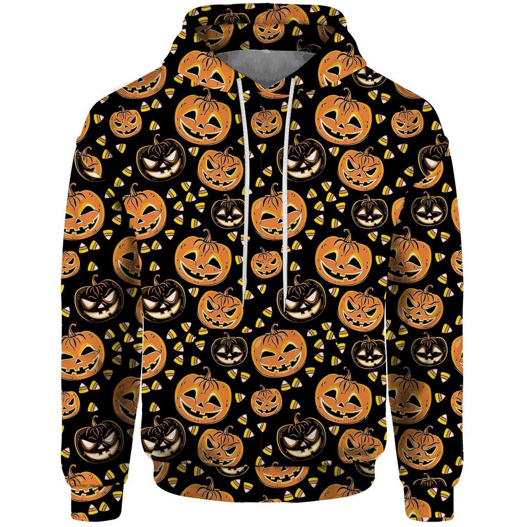 Толстовка Fear Christmas Pumpkin Новинка в категории Толстовки и свитшоты для мужчин без капюшонов Хэллоуин 2024 Призрачные конфеты Y2k Одежда для мужчин