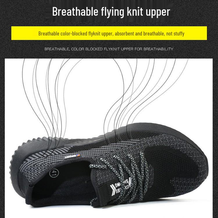 Мужская дышащая нескользящая защитная обувь - спортивная обувь с защитой от ударов и проколов