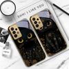 Фантастический Черный Кот Для Samsung A 01 52S A04 A05S A10 A12 A13 22 23 24 36 42 M02 Note 10 20Ultra 8 9 Золотой стеклянный чехол для телефона
