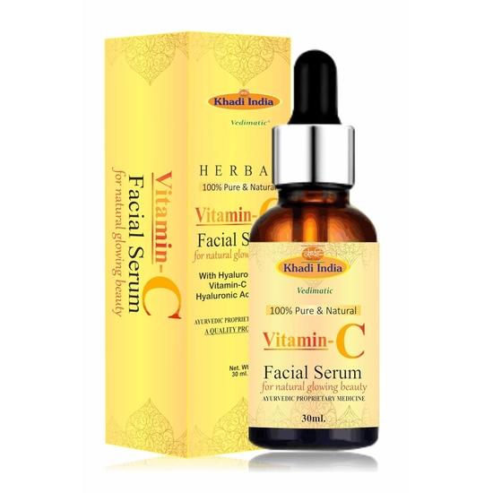 KHADI NATURAL Herbal Bright Complete Night Vitamin C Serum, 10% Pure Vitamin C, For Bright Skin, PM Routine, All Skin Types 30ml.