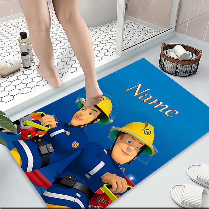 Custom Name Fireman Sam's Adventure Carpet Rug Customizable Soft Washable Anti-Slip Home Living Room Sofa Mats Personalized Rug. 0909274