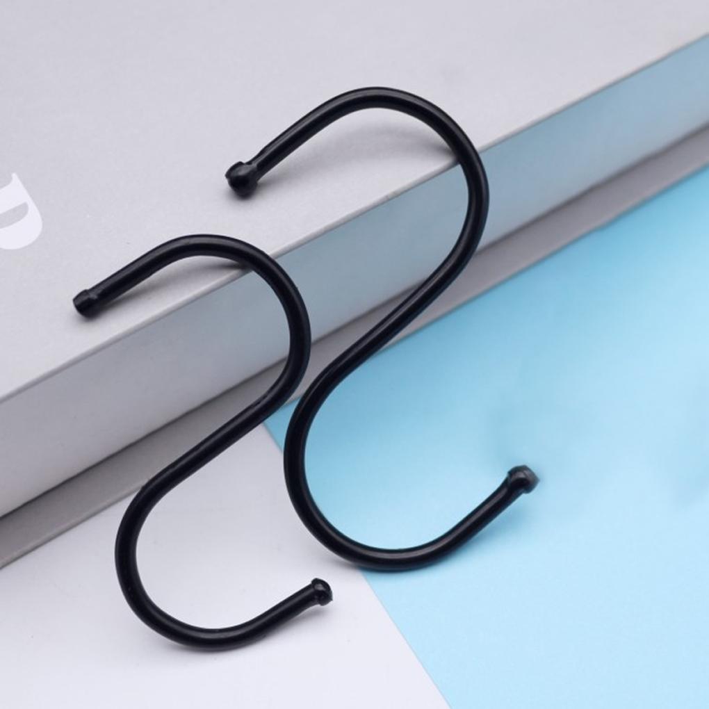 Черные S-образные металлические крючки, держатель для полотенец, органайзер для пальто, вешалка для перил, для дома, ванной, офиса, хранения инструментов