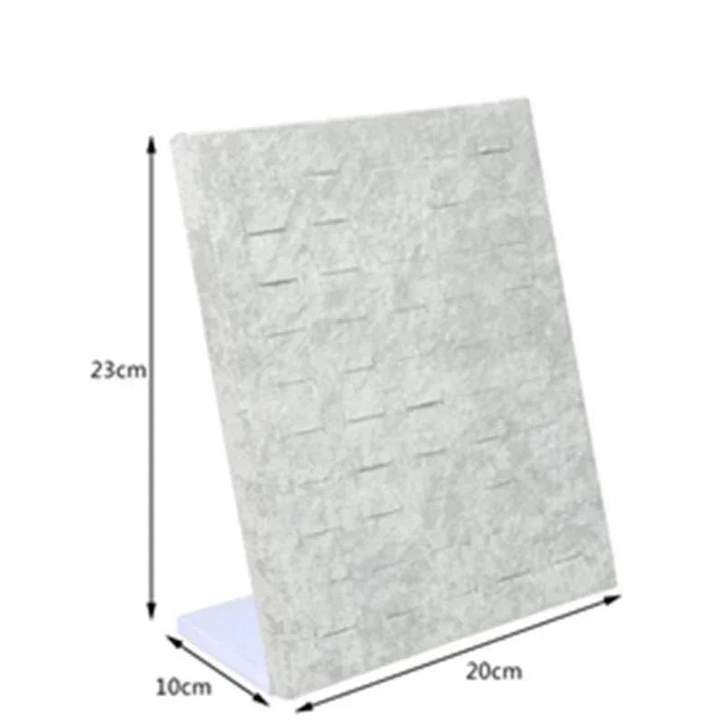 Household Portable Simple Black Gray Velvet Display Case Jewelry Ring Displays Stand Board Holder Box Plate Storage Desk