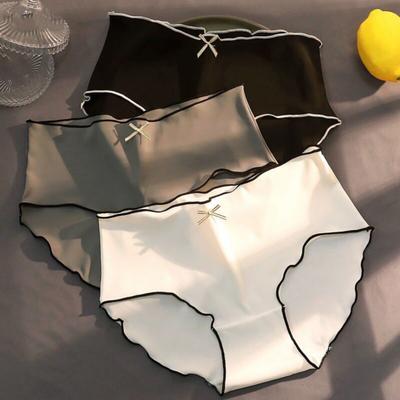 Женское нижнее белье Ice Silk с низкой талией, бесшовное, без трусиков, мягкие, с треугольными чашечками