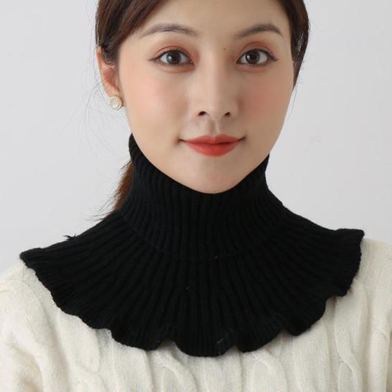 Women Warm Windproof Winter Knitted Fake Collar Turtleneck Knitted False Fake Collar