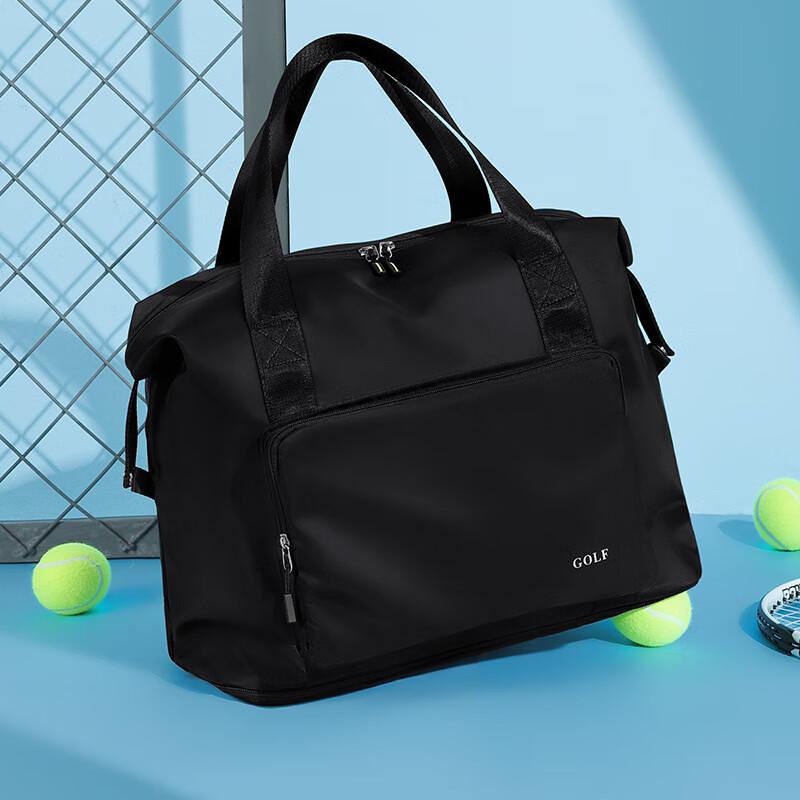 GOLF Foldable Expandable Travel Bag, Sports and Fitness Handbag, Luggage Bag, Black