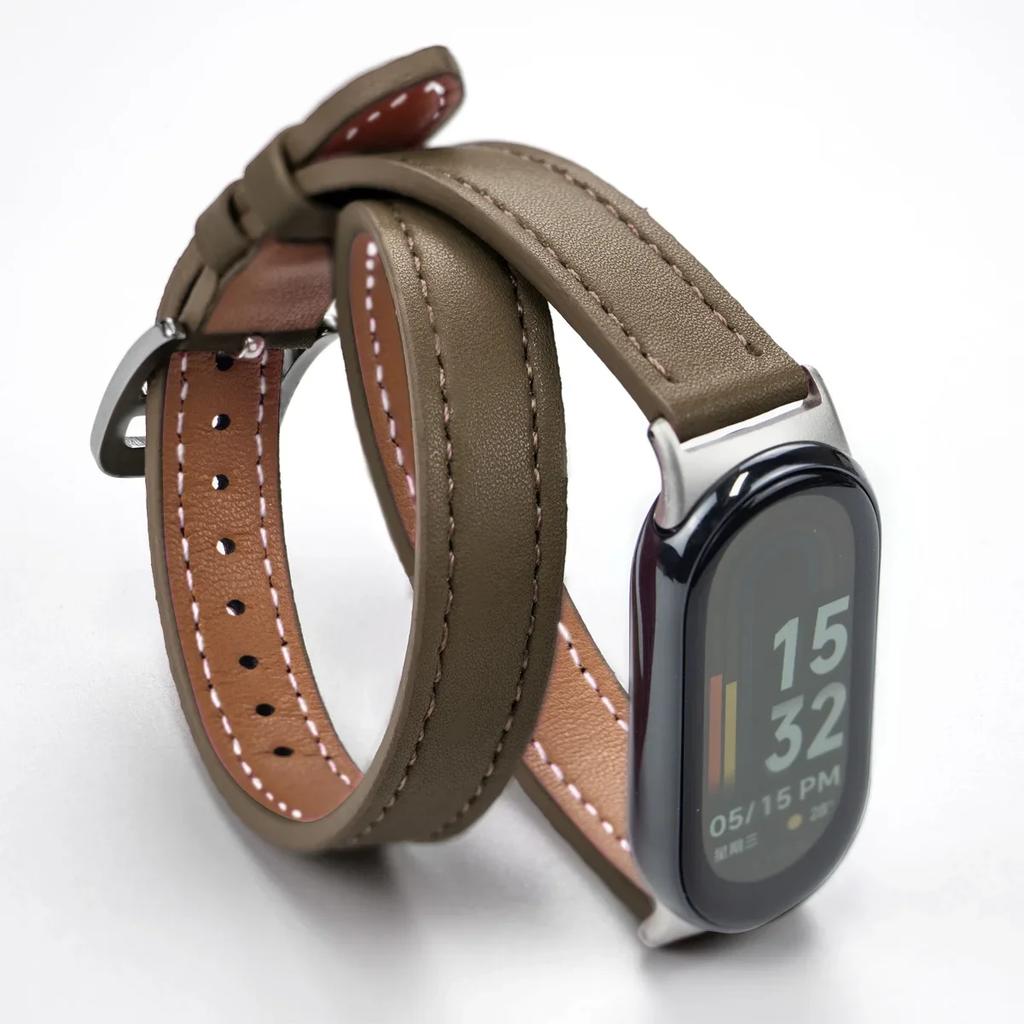 Для Mi Band 8 Ремешок Кожаный ремешок Для Xiaomi Mi Band 9 Ремешок на запястье Correa Часы Замена Miband 9 NFC Спортивный браслет Pulseira
