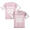 Розовая персонализированная футболка с принтом для футбола