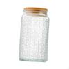 1000ml with Wood Lid Cereal Canister Glass Storage Pantry Jar for Candy Nuts Rice