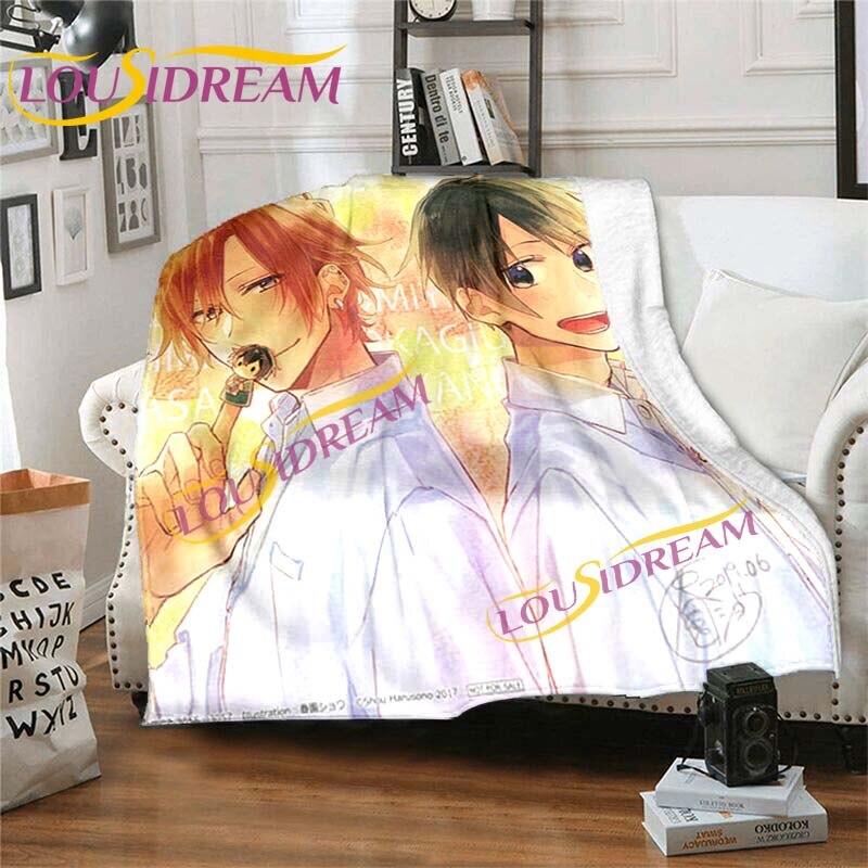 Sasaki and Miyano Flannel Blankets Anime Throw Blanket for Bed Livingroom Sofa Campus Cartoon Blankets Homosexual Love Blanket