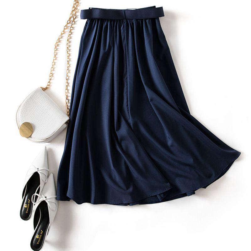 Весенние женские длинные плиссированные юбки макси-тюлевая юбка ШИКАРНАЯ стильная юбка-миди с высокой талией эластичная повседневная вечерняя юбка