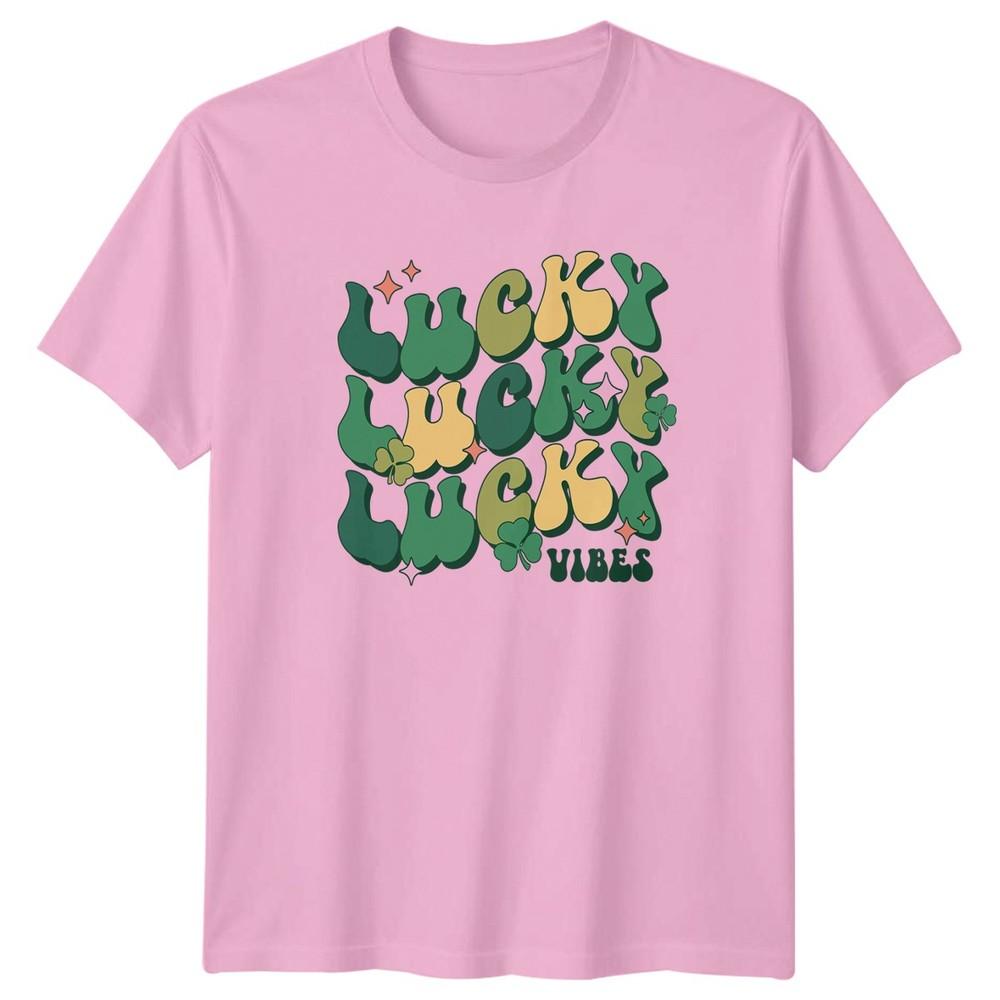 Lucky Lucky Lucky Vibes TShirt St Patricks Day Holiday Gift For Him And Her