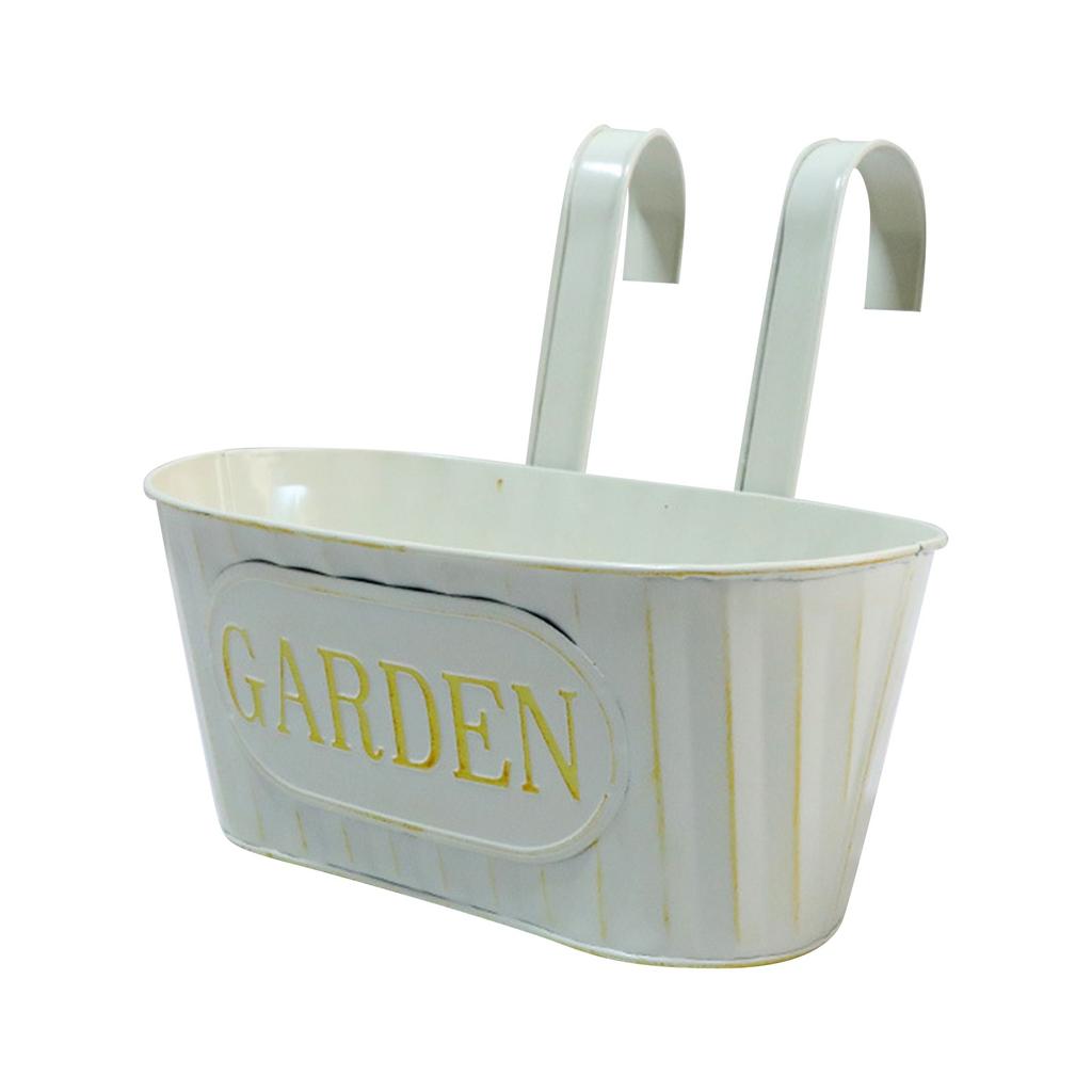 Уличные растения Кашпо Черные металлические железные подвесные цветочные горшки Террасы Перила Забор Ведра Современные Бохо Настенные Оконные Ящики Подставки для растений Крючки Крыльцо