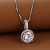 Классическое женское круглое ожерелье с подвеской из белого камня, очаровательное серебряное ожерелье-цепочка для женщин, ювелирные изделия на день Святого Валентина, подарки